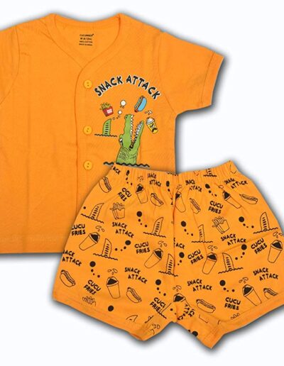 Cucumber Summer Wear Printed Cotton T-Shirt and Shorts