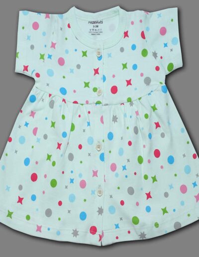 Hazelnuts Front Open Baby Girls Cotton Frock Pack