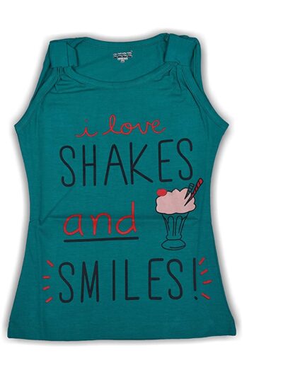BENAVJI Baby Girl's Sleeveless Printed Cotton Regular Fit Tops