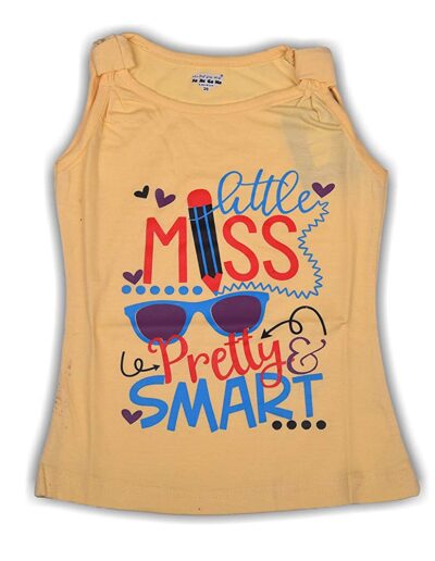 BENAVJI Baby Girl's Sleeveless Printed Cotton Regular Fit Tops