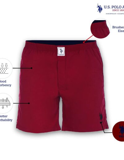 US Polo Association Men's Plain Cotton Boxer