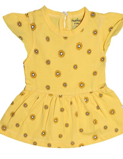 Hazelnuts Baby Girl's Cotton A-Line Knee Length Printed Frock