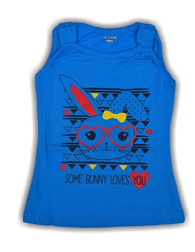 BENAVJI Baby Girl's Sleeveless Printed Cotton Regular Fit Tops