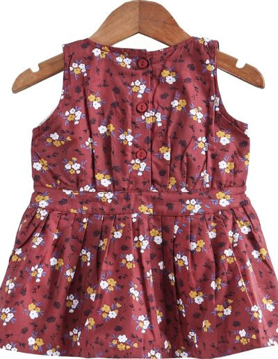 Cucmber Frock with Full Sleeves Inner Tee Floral Print