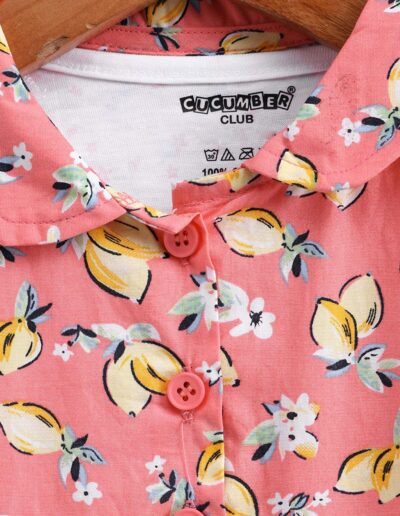 Cucmber Frock with Full Sleeves Inner Tee Floral Print